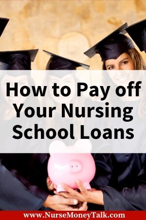 nurse graduates holding a piggy bank