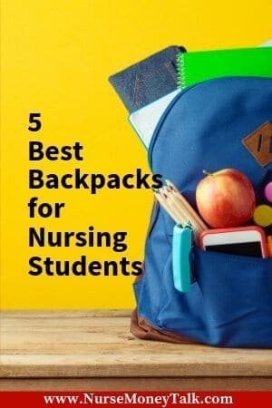 A picture of a bookbag for nursing school.