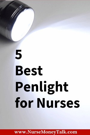 a nurse penlight that is turned on