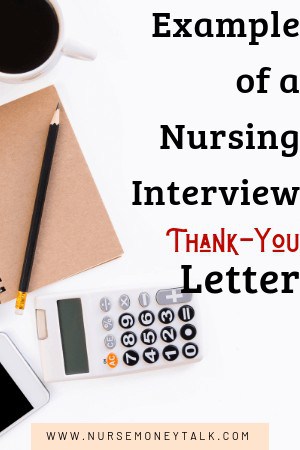 pencil and paper to write a thank you letter after a nursing interview