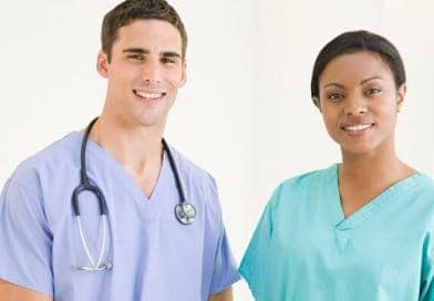 nurses wearing scrubs