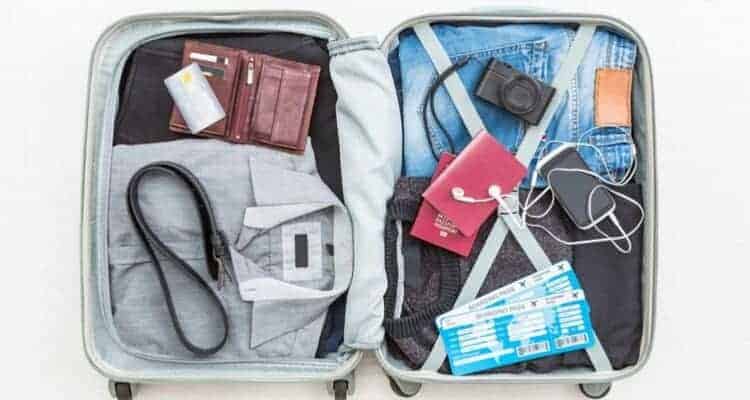 travel nurse packed suitcase