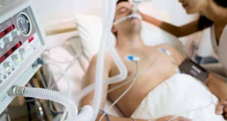 an icu patient on a ventilator