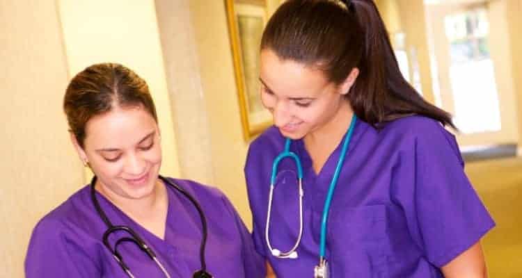 nurse coworkers working together