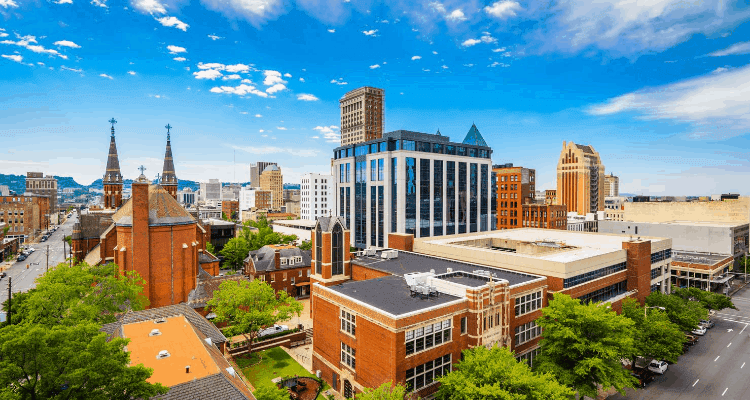 Beautiful and colorful view of  Birmingham, Alabama