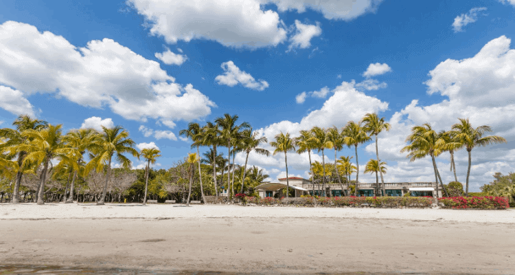 Beautiful beach view in Coral Gables, Florida