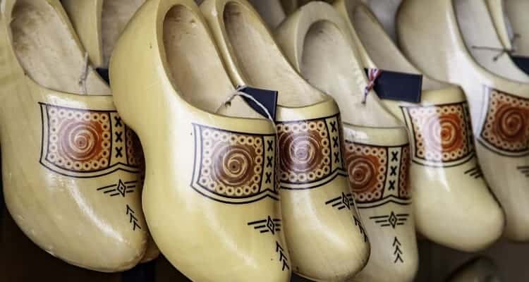 wooden clogs hanging