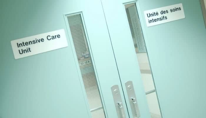 door to the intensive care unit