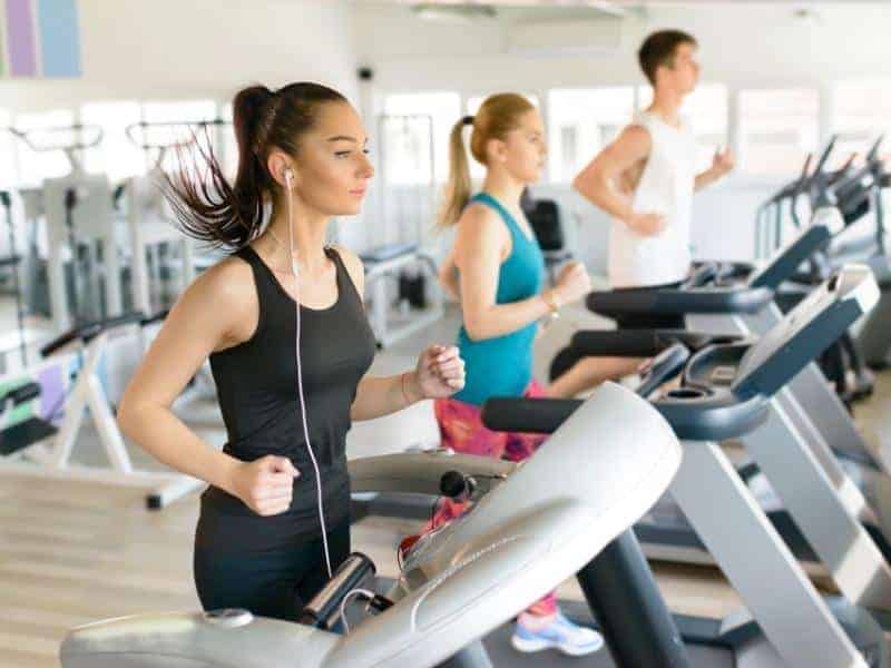 nursing student at the gym