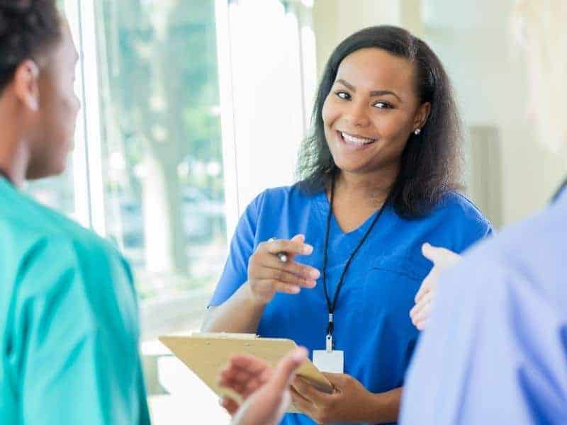 nurses talking