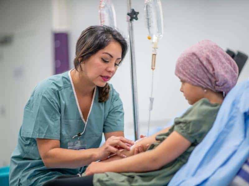 cancer patient in oncology unit