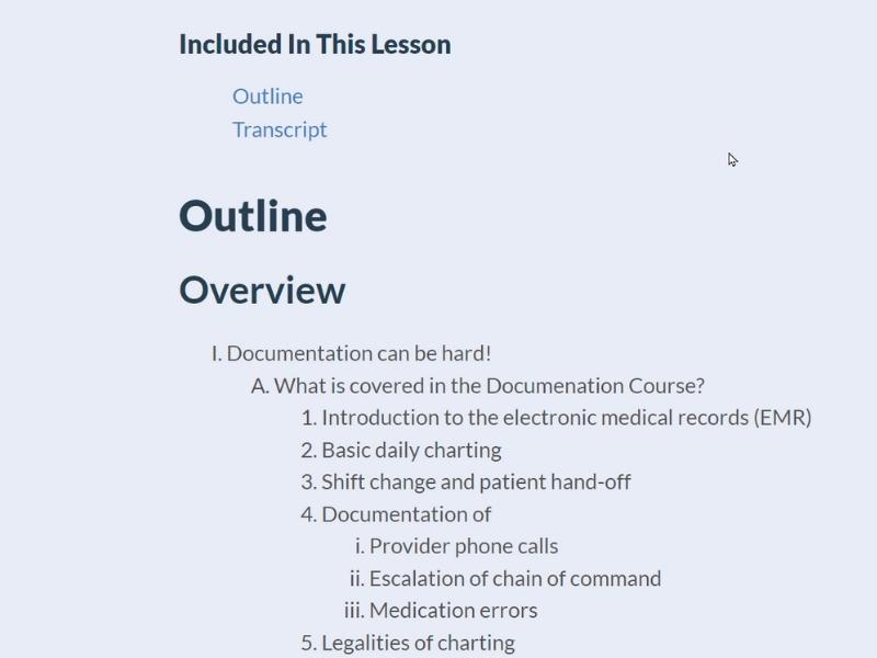 nursingcom charting course description