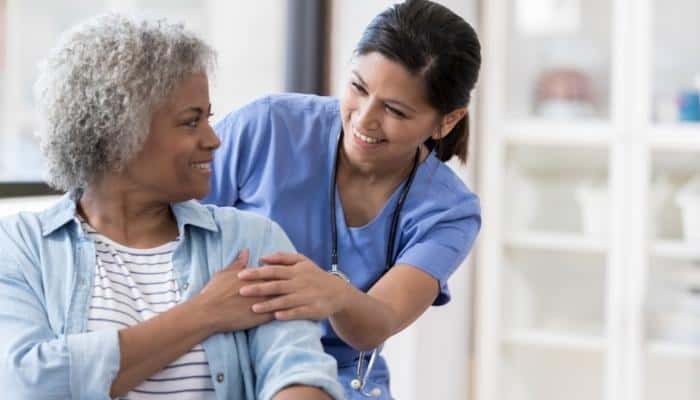 nurse with senior patient