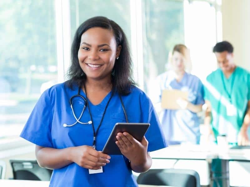 female nurse smiling