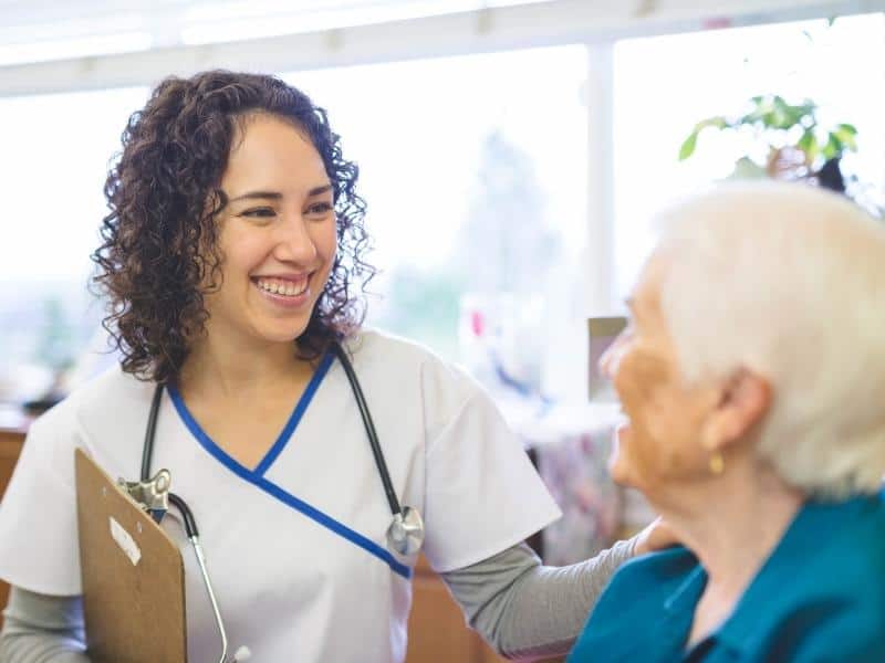 nurse with old woman