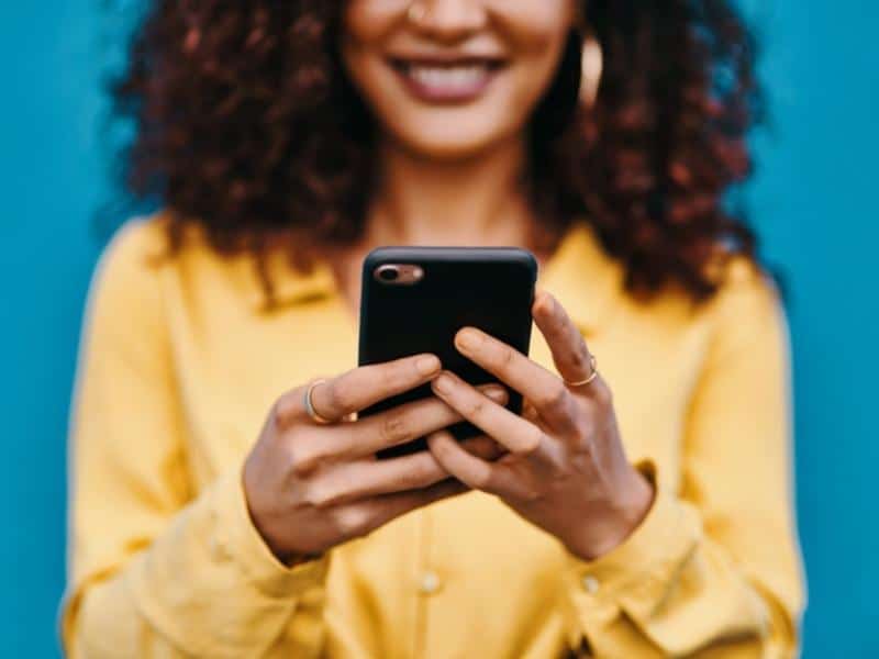 woman using phone