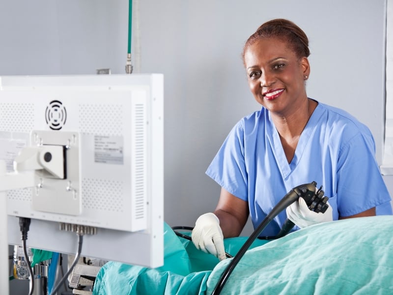 female nurse smiling