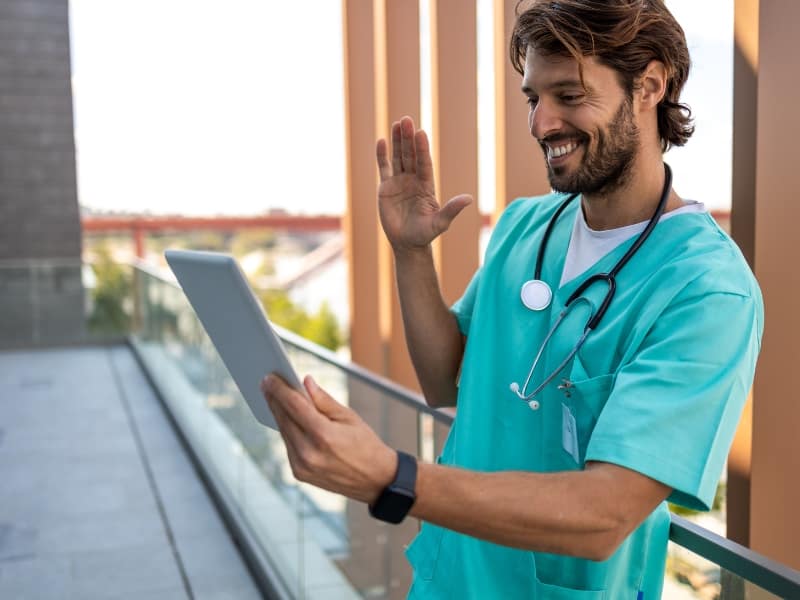 male nurse smiling