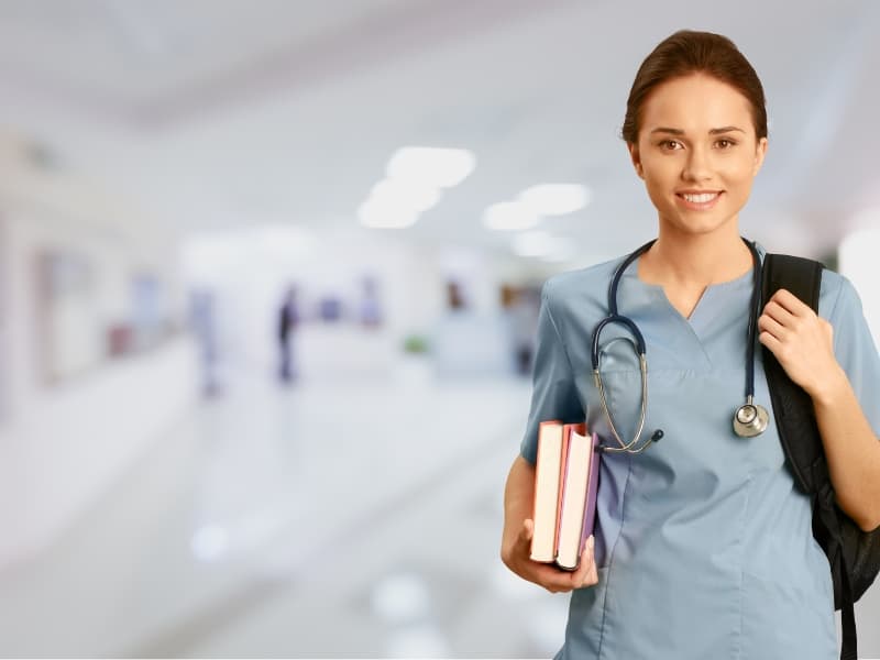 nurse wearing bag 